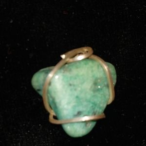 Green and Silver Necklace Pendant